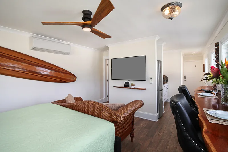 Studio living area at Coco Unit C, Fern Grotto Inn, Kauai