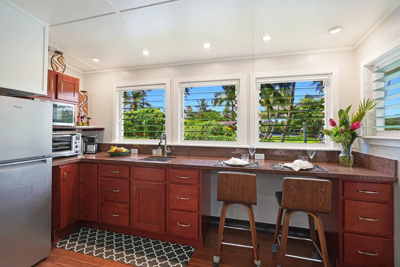 Kitchenette at Fern Grotto Inn, Kapaa, Kauai